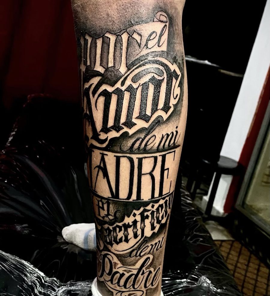 Lettering en la pierna